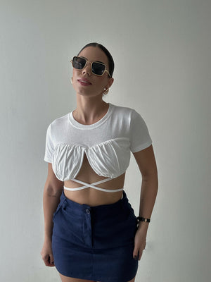 CUT OUT AT BUST CROP TOP