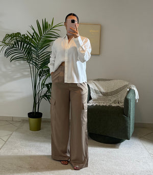 SATIN CARGO PANTS