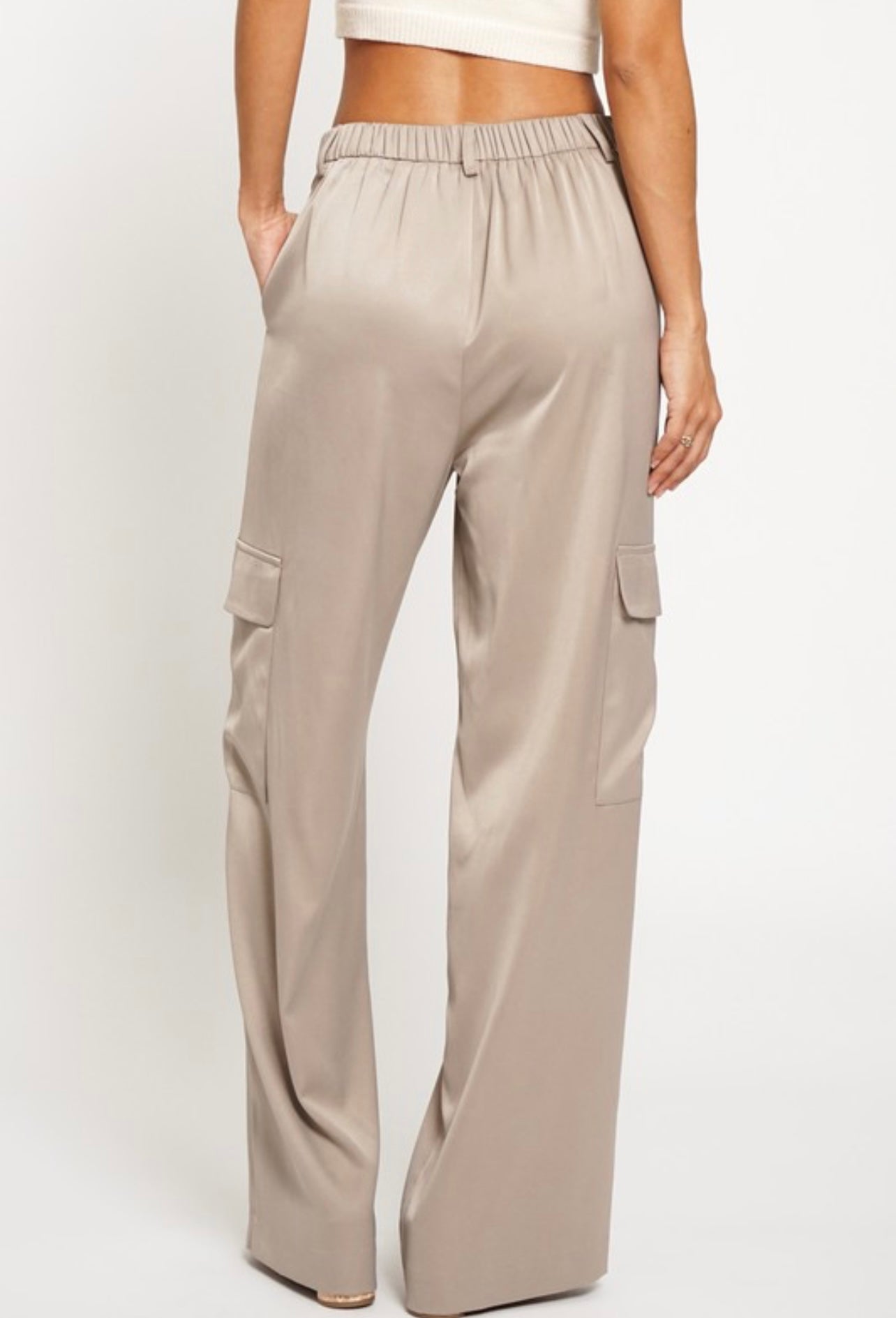 SATIN CARGO PANTS